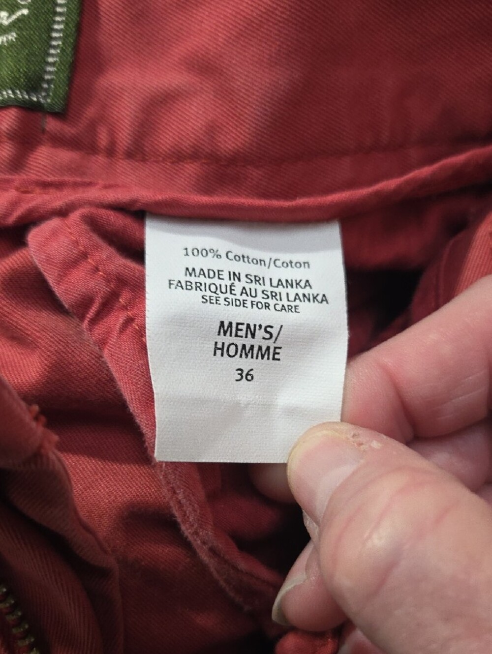 Eddie Bauer Men's Flat Front Shorts in Coral Red - Picture 3 of 9